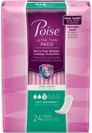 Poise Ultra Thin Pads - 24 in Pack - Absorbancy #3 - Long Length