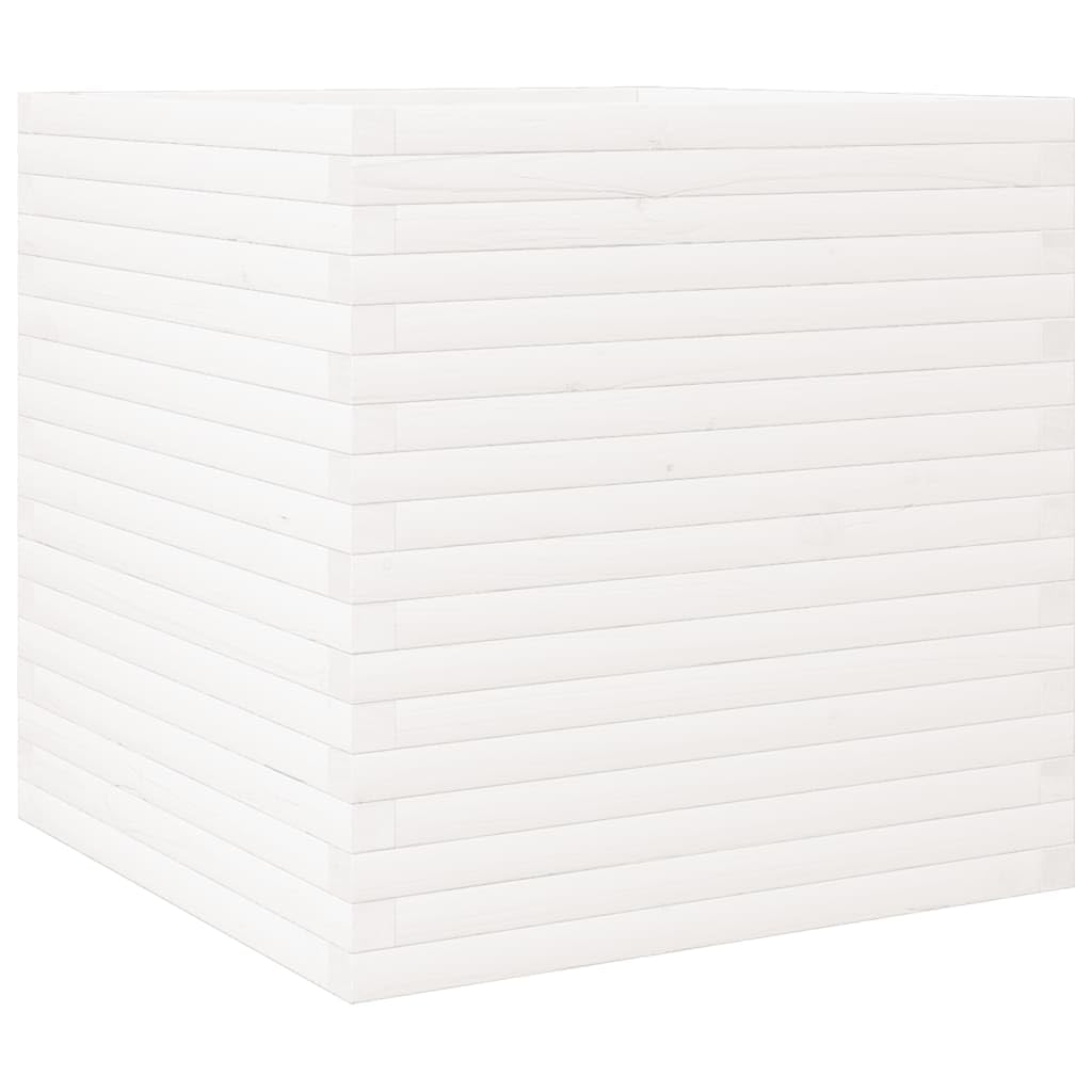 Jardinière en bois pin massif blanc : design haut de gamme pour extérieur