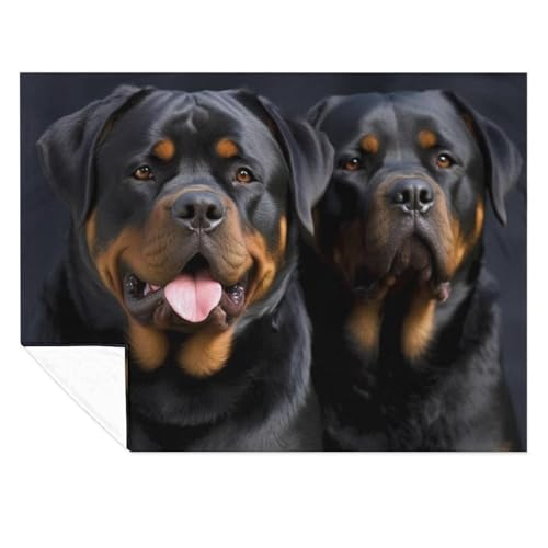 Couverture flanelle Rottweiler 168x229 cm pour canapé - 7