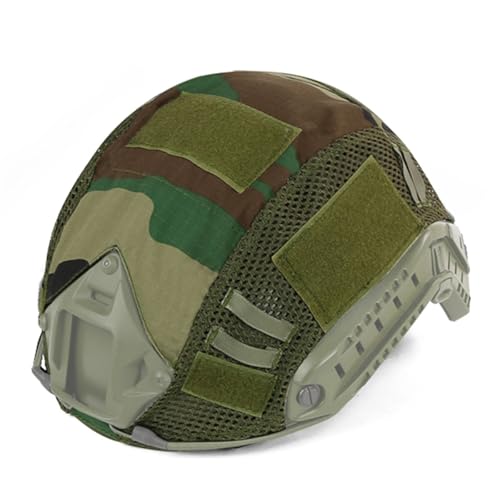 Housse tactique pour casque Fast PJ/BJ/MH en toile camouflage avec panneaux auto-agrippants