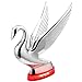 GG Grand General 47982 Chrome Swan Hood Ornament with Red/Red 6 LED Glow Base