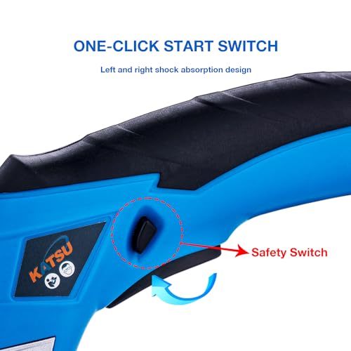 KATSU Tools Elektrische Kabellose Stoffschere 3,6V Wiederaufladbarer mit 2 Schneidklinge aus legiertem Stahl Akku-Schere für Stoffen Papier Karton Leder Kunststoff