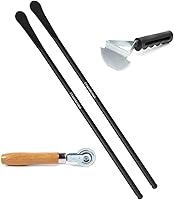 FYxombrious 2PCS 33220 Tire Mount Demount Spoon Iron 30" x 3/4" Kit with Patch Roller & Cutter - Durable Tire Changer Tool