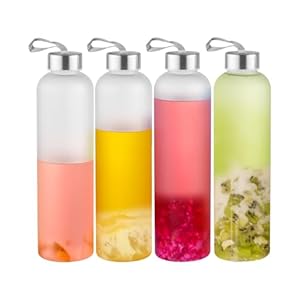 Plastic Frosted Water Bottle 27 Oz Reusable Bottles with Silver Stainless Steel Lids, Leak-Proof Clear Bottle with Cleaning Brush and Funnel for Sports and Travel (4)