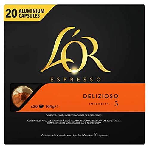  capsules de café espresso L'Or Delizioso intensité 5 utilisées par les amateurs de café au quotidien pour un café profe