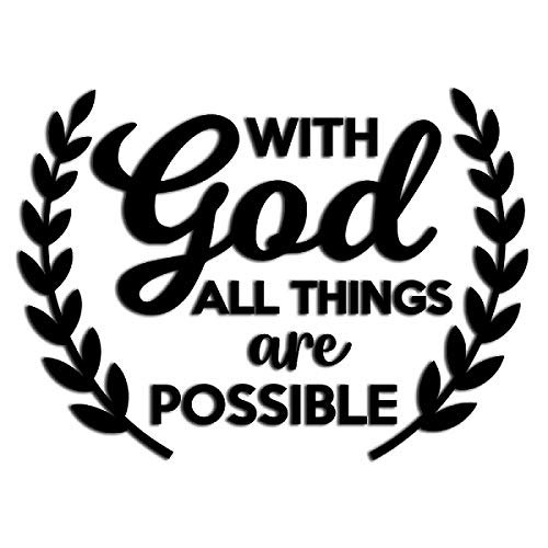Maz Distributions With God All Things Are Possible Decal Vinyl Sticker| Vinyl Decal Stickers For Cars, Trucks, Vans, Laptops, And Cups | Black -7 X 5.1 | Maz-377 #TOP11