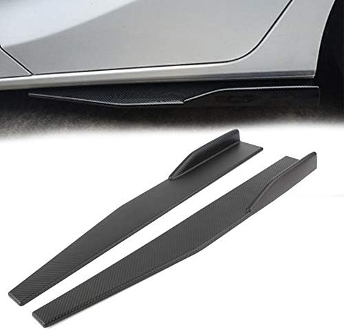 Three T 74.5cm Car Side Skirt Rocker Diffuser Splitting Spoiler Wings, Carbon Fiber Style, Pair