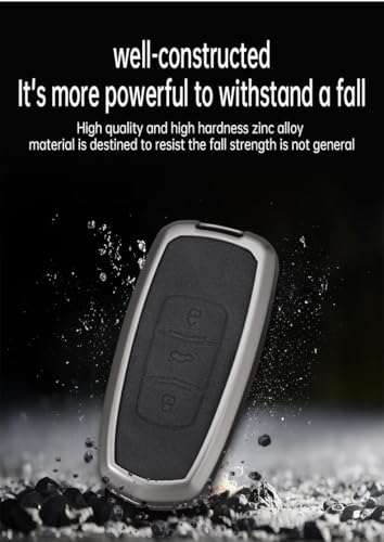 Funda de piel para llave de Geely EX5 y Galaxy E5 color gris resistente 7