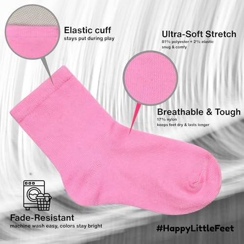 Kids Socks 24 pairs Cozy Athletic Crew Socks for Boys and Girls(1-13Years)3