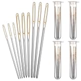 Molain 36 Pcs Large-Eye Blunt Needles, Stainless Steel Yarn Knitting Needles Crafting Knitting Weaving Stringing Needle for Sewing Crochet Embroidery