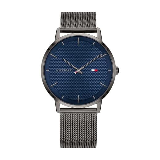 Tommy Hilfiger Reloj Analógico de Cuarzo para hombre con correa de malla de acero inoxidable Gris oscuro - 1791656