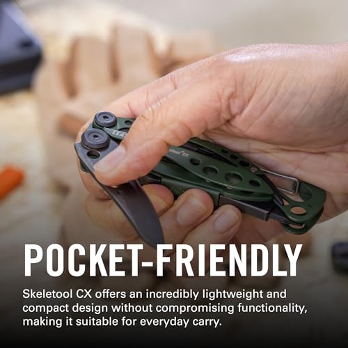 Image of LEATHERMAN, Skeletool CX, 7-in-1 Lightweight, Minimalist Multi-Tool for Everyday Carry (EDC), Home, Garden & Outdoors, OD Green