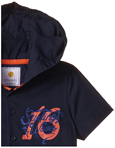 Image of Amazon Brand - Symbol Boys 100% Cotton Hooded Casual Shirt | Half Sleeves | Regular Fit | Age 2-7 Years