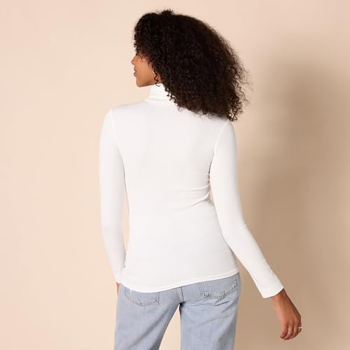 Image of Amazon Essentials Women's Slim-Fit Stretchy Layering Long Sleeve Knit Rib Turtleneck Top (Available in Plus Size), Pack of 2