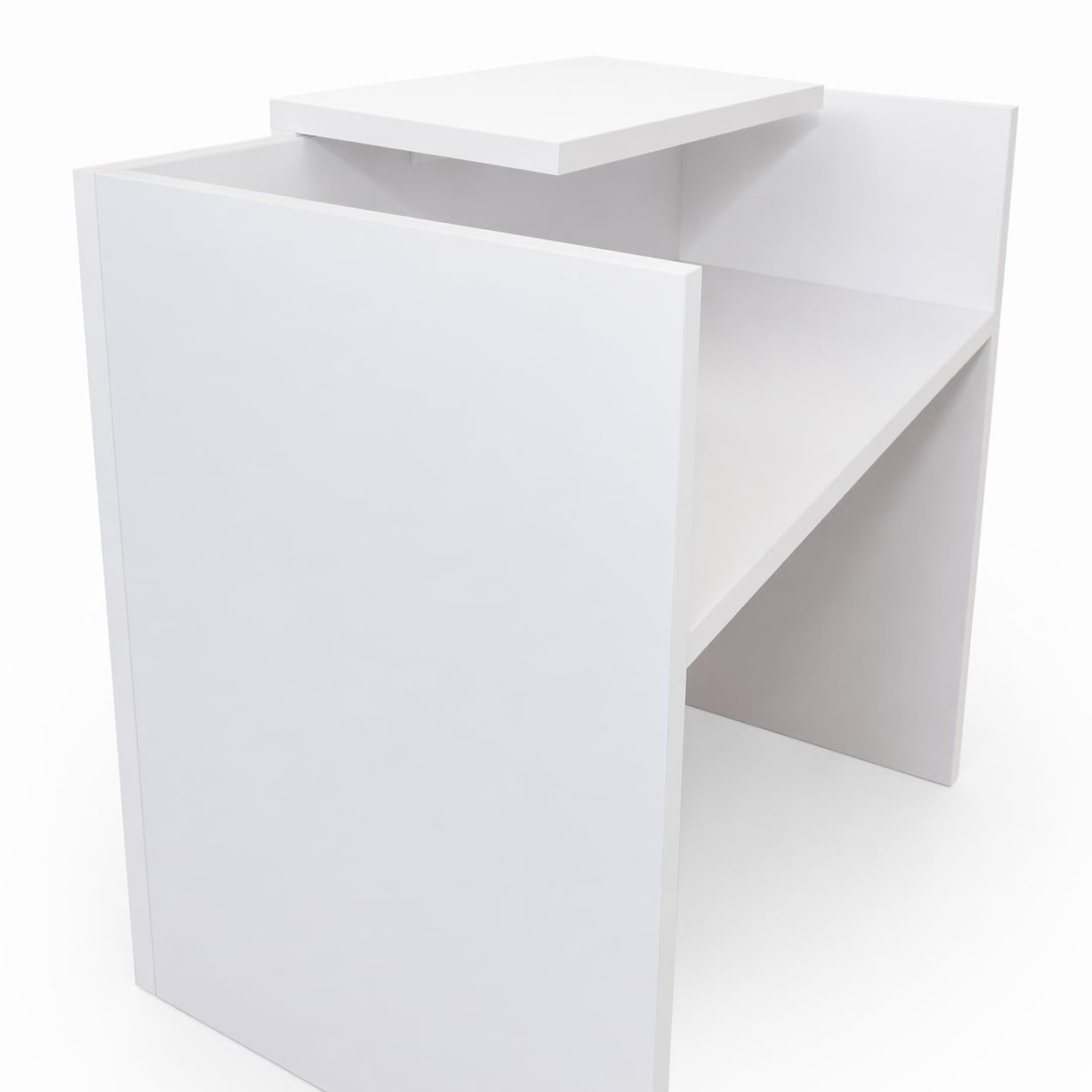 Genérico OFILIKE. Mostrador Basic de Recepción para Oficina o Negocio - Mostrador Recepción Moderno con Estante Interior (Blanco) (120cm Ancho)