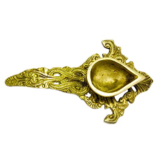 The Holy Mart Brass Diya for puja in Golden Colour and Large Size, Diya for Puja Room, Akhand jyot