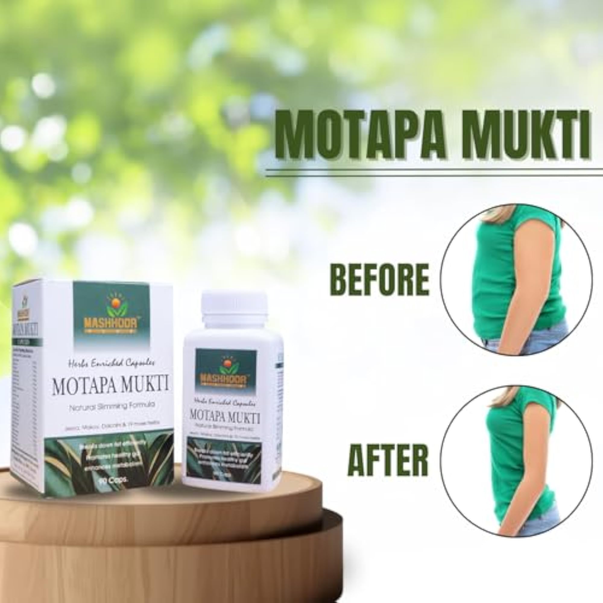 MASHHOOR PLUS Motapa Mukti Capsule, 90 Caps