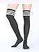 3 Pairs Women Knee High Socks High Thigh Stockings with Colorful Stripes for Cosplay, Halloween, Party, Daily Wear, One Size (Multicolor 1)