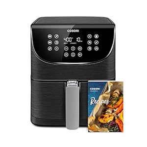 COSORI Pro Gen 2 Air Fryer 5.8QT, Upgraded Version with Stable Performance & Sleek New Look, 13 One Touch Functions, 100 Paper & 1100 Online Recipes, Dishwasher-Safe Detachable Square Basket, Black
