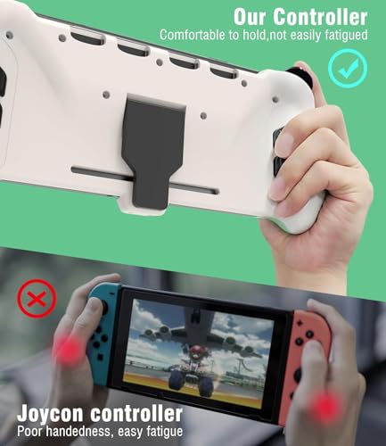 DOBE Switch Handheld Controller - Switch One-Piece Joypad Controller Compatible with Switch/Switch OLED, Ergonomic Pro Controller Grip with Adjustable TURBO, Mapping & Foldable Bracket