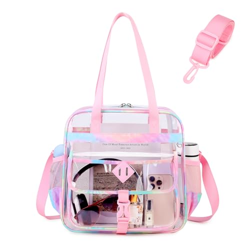 Image of MOONBABY Clear Bag for Stadium Events, Clear Transparent Tote Bag with Detachable Strap for Sports, Concert, Work,Travel