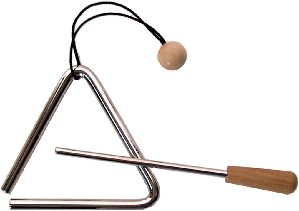 Basic Beat BBT04-4" Steel Triangle with Striker & Holder - Dynamic Pitches with Light Touch for Rich Percussion Sounds