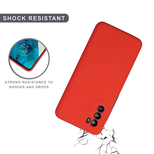 Image of SPRIG Compatible with Motorola G52 Phone Liquid Silicone Cover Premium Back Cover Drop Tested Shock Proof Mobile Case for Men, Women, Boys and Girls with Camera Protection (Orange)