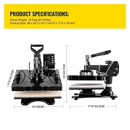 Hot Press 12x15 Inch Heat Press Sublimation Machine miniatura 5