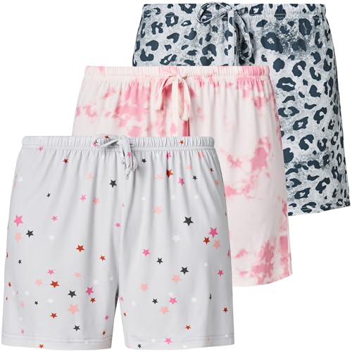 Women's 3 Pack Boxer Pajama Shorts Womens Sleep Lounge Short’s, Casual Yummy PJ Short for Women (Avail in Plus Size)