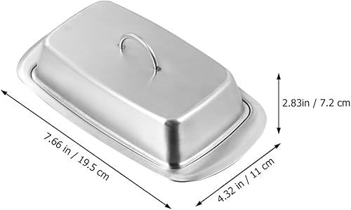 Miniatura 2 de Kichvoe Mantequillera  Mantequillera de acero inoxidable con tapa para encimera y refrigerador aislado para almacenamiento fresco de queso y