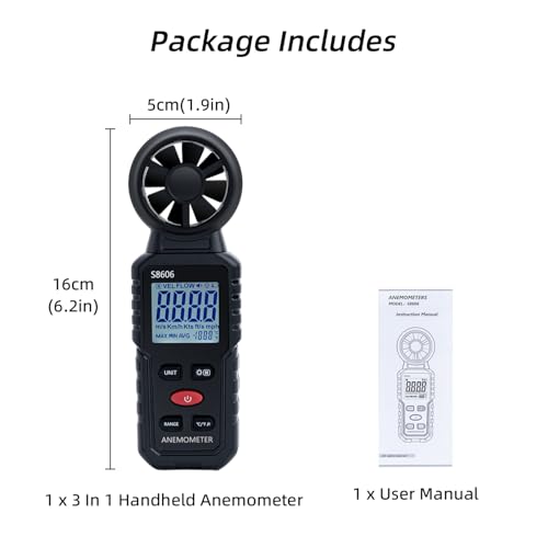 Mcbazel 3 in 1 Handheld Digital Anemometer Wind Meter, High Precision Wind Speed Measuring, Digital Wind Speed Meter with Backlight for HVAC, Sailing, Fishing, and Indoor Outdoor Use by Mcbazel - Image 9