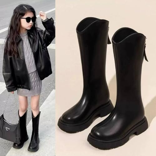 DAYISS Girls Knee High Boots Fashion Back Zipper Tall Riding Boots Waterproof Fall Winter Dress Shoes for Toddler Little Kid Big Kid2