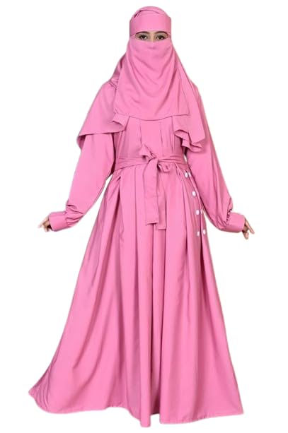 Turkish Style Plating Burqua Abaya With Dupatta Nosepeice And Belt| Comfortable, Breathable, Lightweight, Skin Friendly|SL_1-picture-45