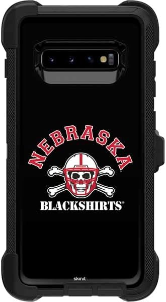 Skinit Decal Skin Compatible with OtterBox Defender Galaxy S10 - Officially Licensed College Nebraska Blackshirts Design