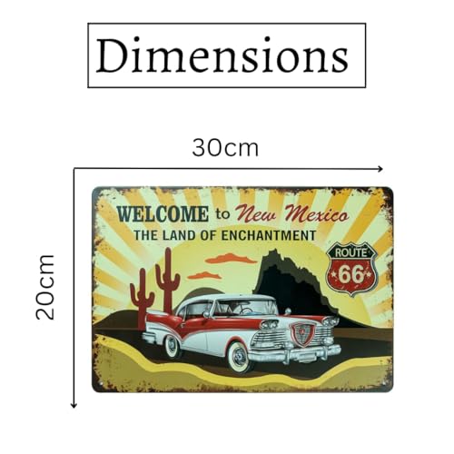 Image of Eazywagon Decorative Retro Metal Signs Wall Plate - 12x8 Inch (Vintage Chevrolat to Mexico) | Weatherproof Vintage Metal Sign Plate for Cafe, Home, Bar, Garage | Decorative Wall Hanging Sign Board