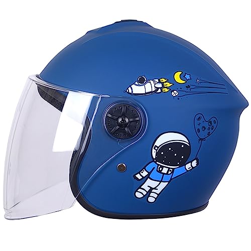 GZEZHA Casco Lindo Para Niños 7-16 Años Niños Niñas Dibujos Animados Motocicleta Medio Casco Con Visera Casco De Bicicleta Ligero Niña Niño Casco Ajustable A,54-60