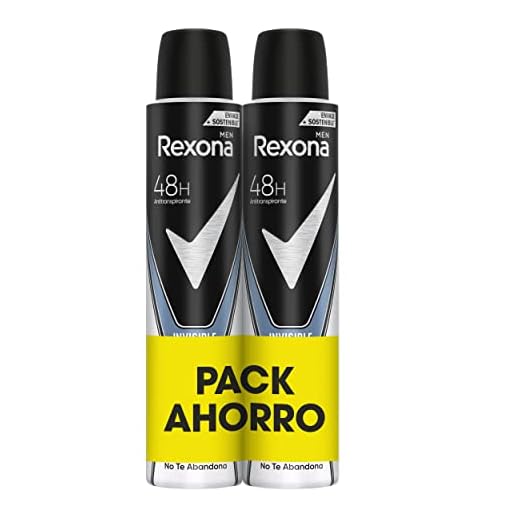 Rexona Invisible Desodorante Aerosol Antitranspirante para hombre Ice Pack Ahorro 200ml 2x