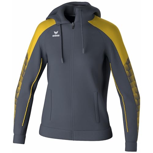 Erima Damen EVO Star Trainingsjacke mit Kapuze (1032436), Slate Grey/gelb, 34 Erima Damen EVO Star Trainingsjacke mit Kapuze (1032436), Slate Grey/gelb, 34
