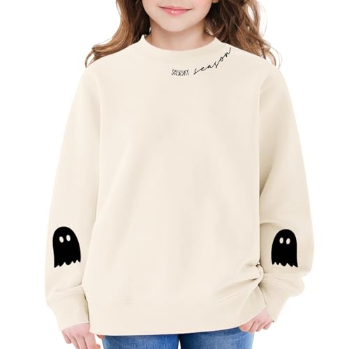 Halloween Sweatshirts for Teen Girls Cute Crewneck Long Sleeve Graphic Pullover Tops Kids Fall Preppy School Clothes2
