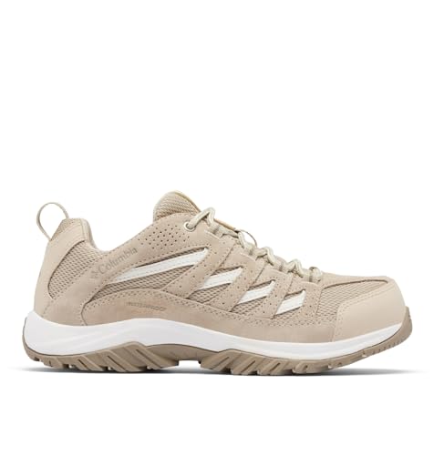 Columbia Tênis de caminhada feminino Crestwood impermeável, 2024 Fóssil/Pebble antigo, 9 Wide