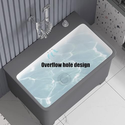 Commercial Ceramic Mop Sink with Faucet, Utility Mop Service Basin for Laundry Room & Bathroom, 45x38x41cm, Button Drainage, Durable Floor Mop Sink