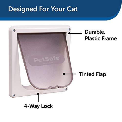 PetSafe Porta interna para gatos: trava de 4 vias, aba interna para animais de estimação - Porta de