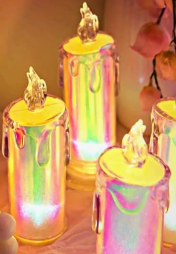 Image of Big LED Tea Light Candles | Flameless & Smokeless Diya | Decorative Acrylic Candle | Home Decor, Navratri Decor, Diwali Decoration Item, Pooja Room, Table, Mandir Decor | Popo Toys