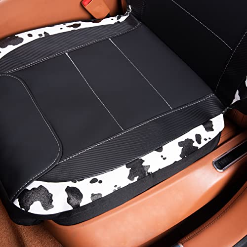 Flying Banner Car Seat Covers Protects Water Proof Faux Leather Carbon Fiber Front And Rear Bench (Cow Black, Full Set - 8Pcs) #TOP5