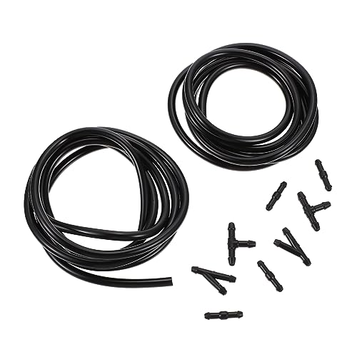 GLEAVI 2 Juegos manguera de limpiaparabrisas car accessories seat accesorios Boquilla auto adaptador de kit de reparación kit de reparación de manguera de lavadora gel de sílice Black