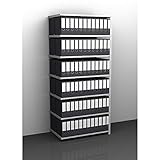 Akten-Schraubregal, verzinkt - Regalhöhe 2550 mm, doppelseitig Grundregal, Breite x Tiefe 1000 x 600 mm - Akten-Schraubregal Akten-Schraubregale Aktenordnerregal Aktenregal Aktenschraubregal Aktenschraubregale Archivregal Fachbodenregal Ordnerregal Regal