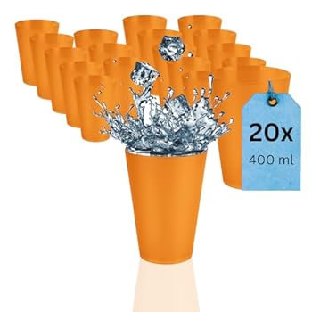 Verres Réutilisables Fête S&S-Shop Gobelets Plastique 0,4L - Lot