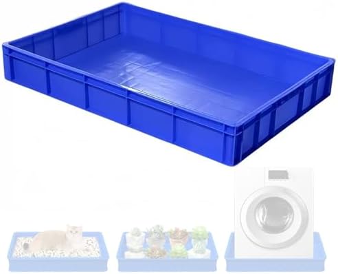 Versatile Plastic Drip Tray for Plants, Pets & Tools - Stackable Oil Drain Pan, 96x46x11cm (38x18x4in) - Durable One-Piece Molding - Ideal Storage Solution (Blue)