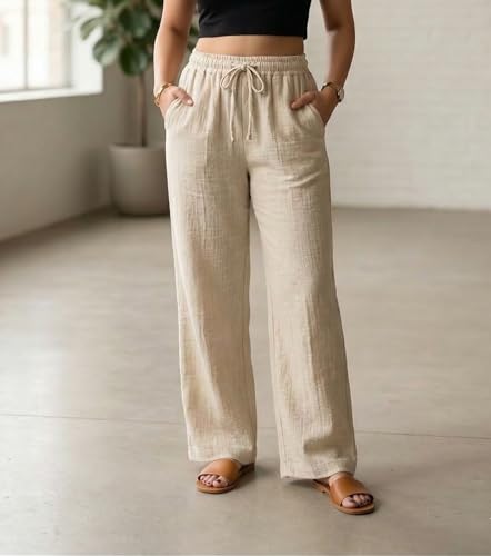 Image of Women Linen Cotton Pants