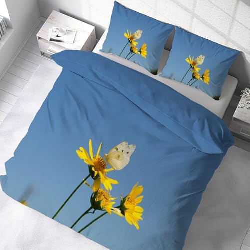 Parure de lit 90x190 papillon microfibre douce 3 pièces